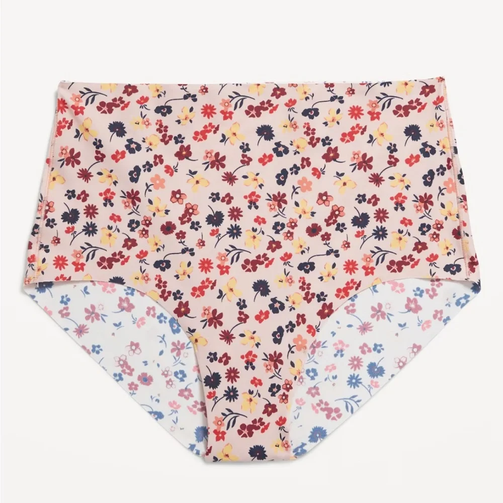 🆕 RESERVED PSH Old Navy Women’s High-Waisted No-Show Brief Underwear Pink Floral - Picture 4 of 15